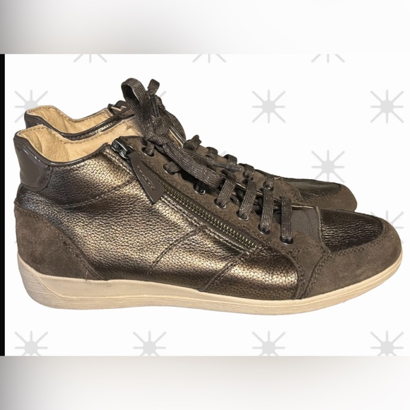 EUC GEOX MYRIA High Top Sneakers Bronze/Brown - Picture 3 of 10